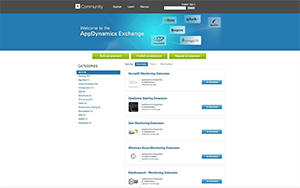 AppDynamics Exchange page画面
