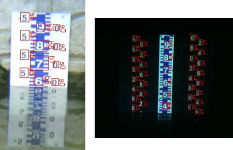 「河川に設置してある量水標の目盛をAIで読み取り、水位を推定」