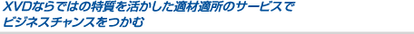 XVDならではの特質を活かした適材適所のサービスでビジネスチャンスをつかむ