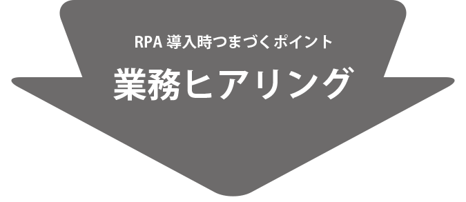 RPA導入時つまづくポイント 業務ヒアリング