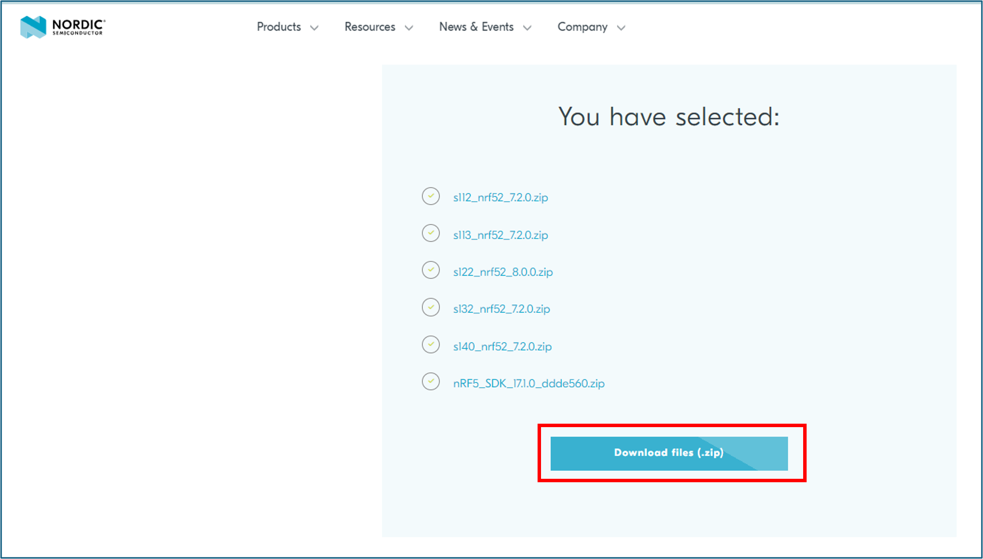 NordicのSDKダウンロードサイト