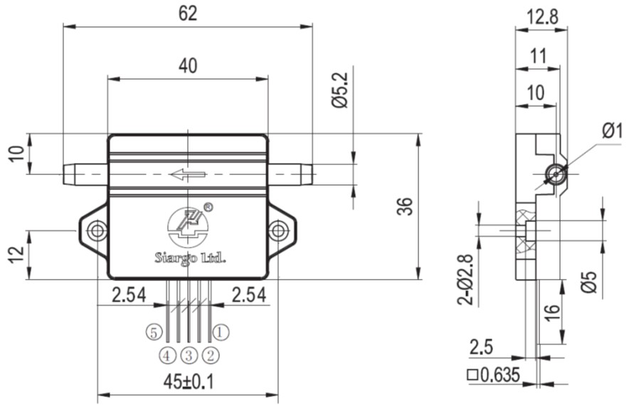 FS1015CLシリーズマスフローセンサ外形寸法