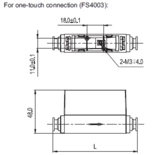 FS4008シリーズマスフローセンサ外形寸法