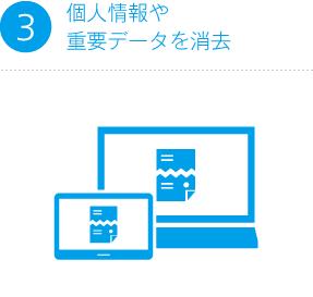 個人情報や重要データを消去