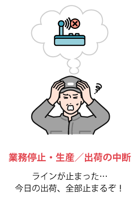 業務停止・生産／出荷の中断：ラインが止まった…今日の出荷、全部止まるぞ！